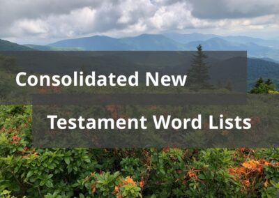 Consolidated New Testament Word Lists